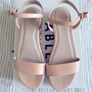 Able Larissa platform in nude vegan leather size 7
